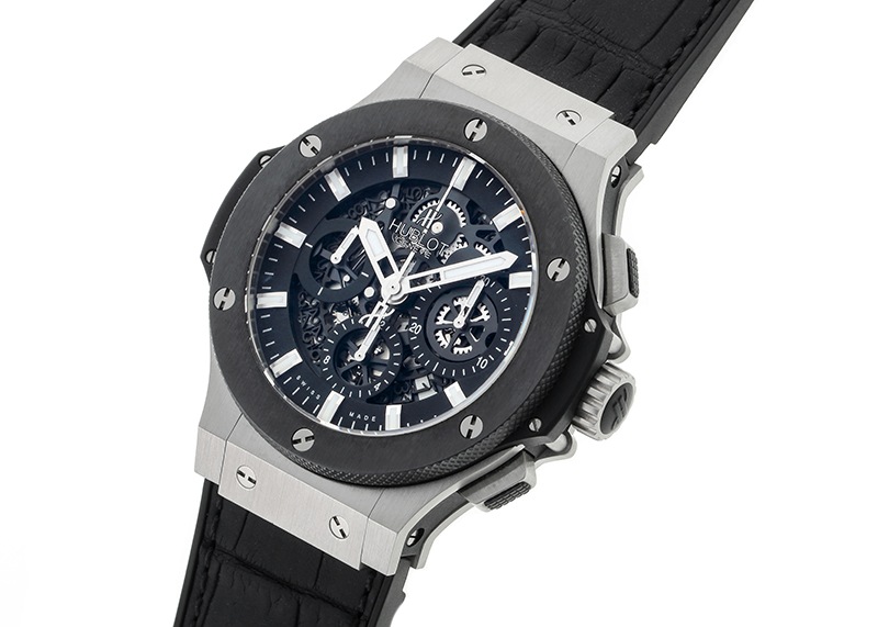 ウブロ - ビッグバン アエロバン スチールセラミック | HUBLOT | 311.SM.1170.GR | SS スケルトン文字盤 自動巻き ラバーアリゲーター | 中古