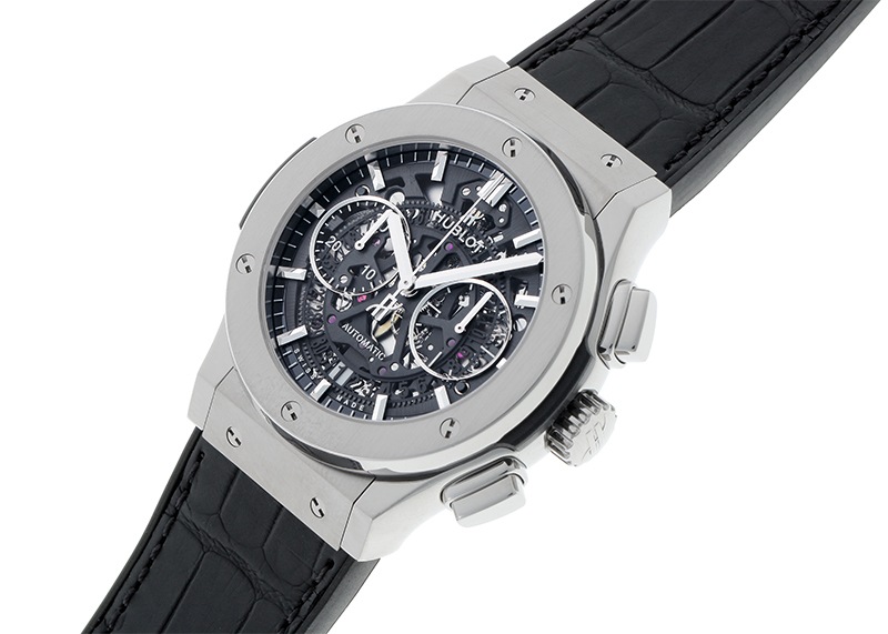 ウブロ - アエロフュージョン クロノグラフ | HUBLOT | 525.NX.0170.LR | TI スケルトン文字盤 自動巻き ラバーアリゲーター | 中古
