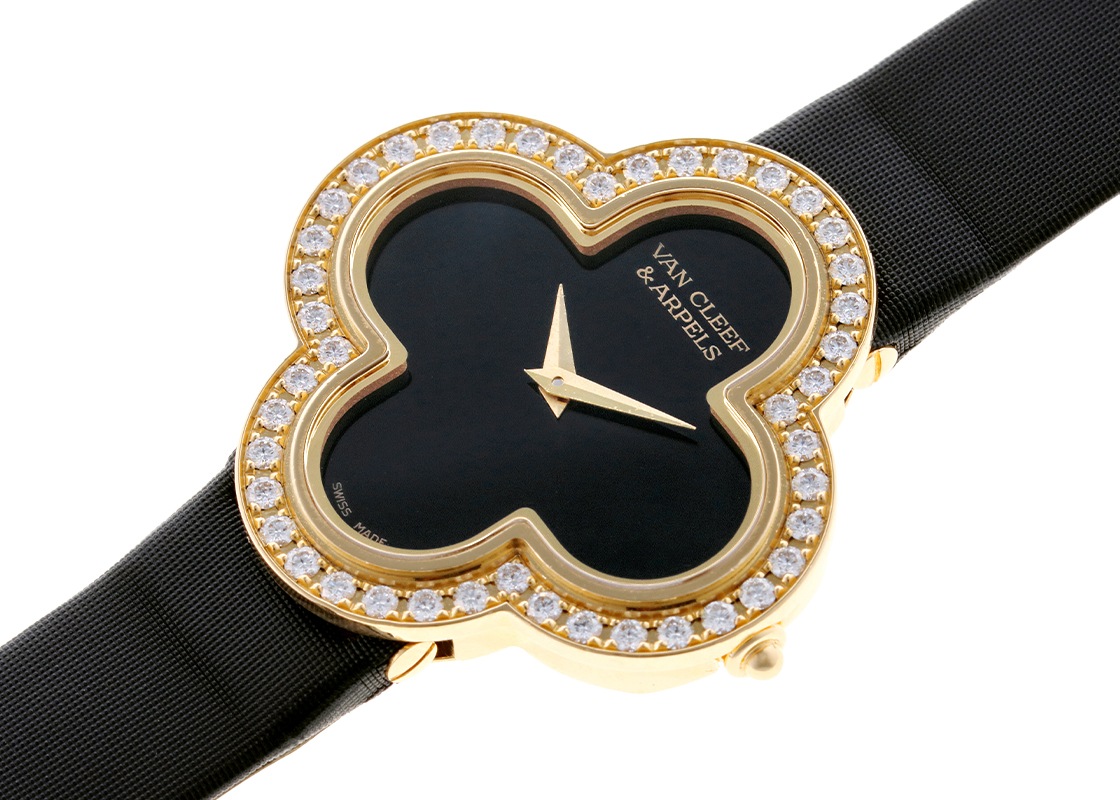 ヴァンクリーフ&アーペル - アルハンブラ ミディアム | VAN CLEEF & ARPELS | VCARN5HZ00 | YG オニキス文字盤 クォーツ サテン | 中古