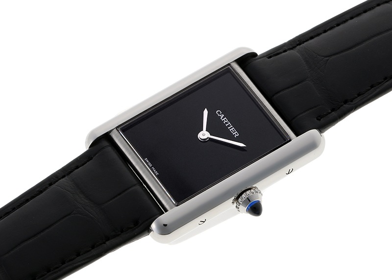 カルティエ - タンクマスト LM | CARTIER | WSTA0072 | SS 黒文字盤 クォーツ レザー | 中古