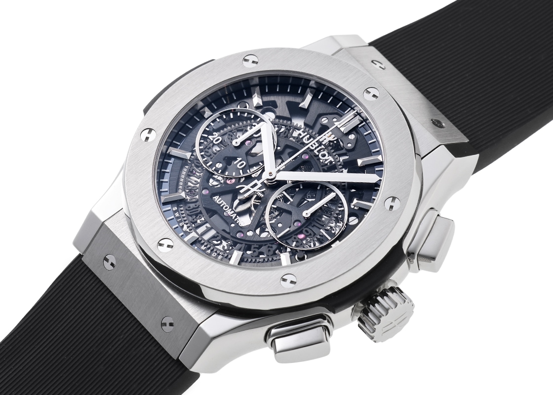 ウブロ - アエロフュージョン クロノグラフ | HUBLOT | 525.NX.0170.RX | TI スケルトン文字盤 自動巻き ラバー | 中古