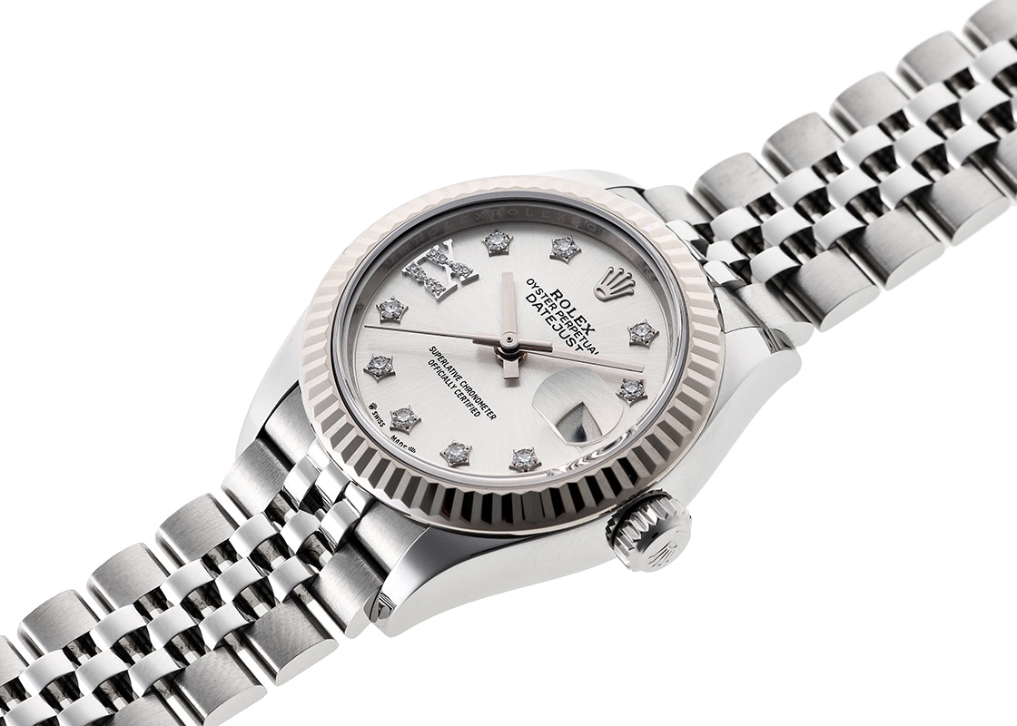 ロレックス - オイスター パーペチュアル デイトジャスト IXダイヤ スターダイヤ | ROLEX | 279174G | WG&SS シルバー文字盤 自動巻き ブレスレット | 中古
