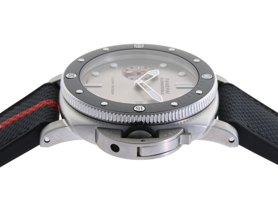 オフィチーネパネライ - サブマーシブル クアランタ クアトロ ルナロッサ | OFFICINE PANERAI | PAM01681 | SS シルバー文字盤 自動巻き ラバー | 中古