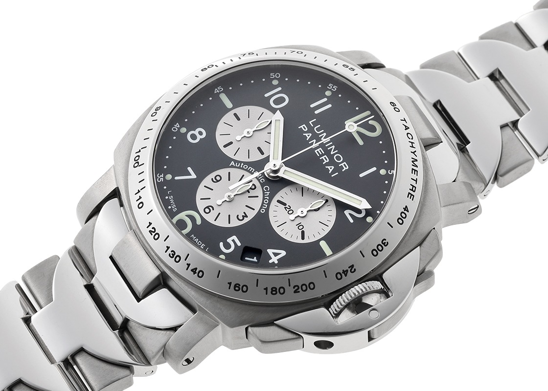 オフィチーネパネライ - ルミノール クロノグラフ | OFFICINE PANERAI | PAM00122 | TI&SS グレー文字盤 自動巻き ブレスレット | 中古