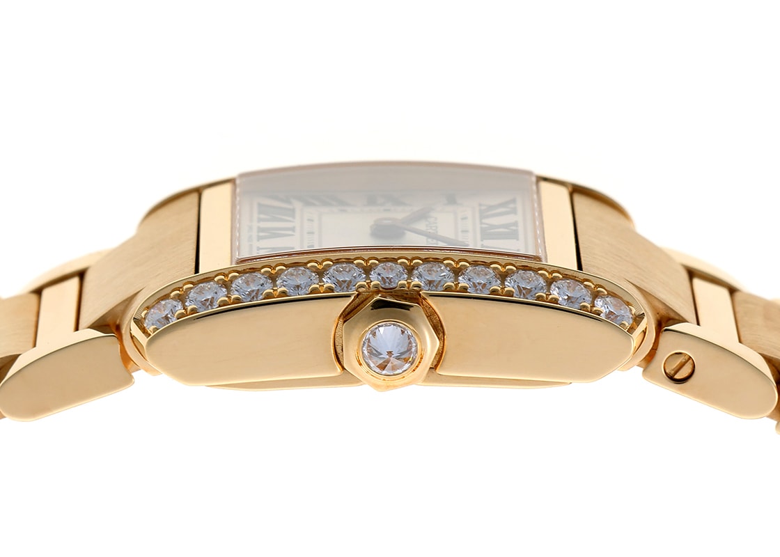 カルティエ - タンク フランセーズ SM ベゼルダイヤ | CARTIER | WJTA0039 | YG シルバー文字盤 クォーツ ブレスレット
