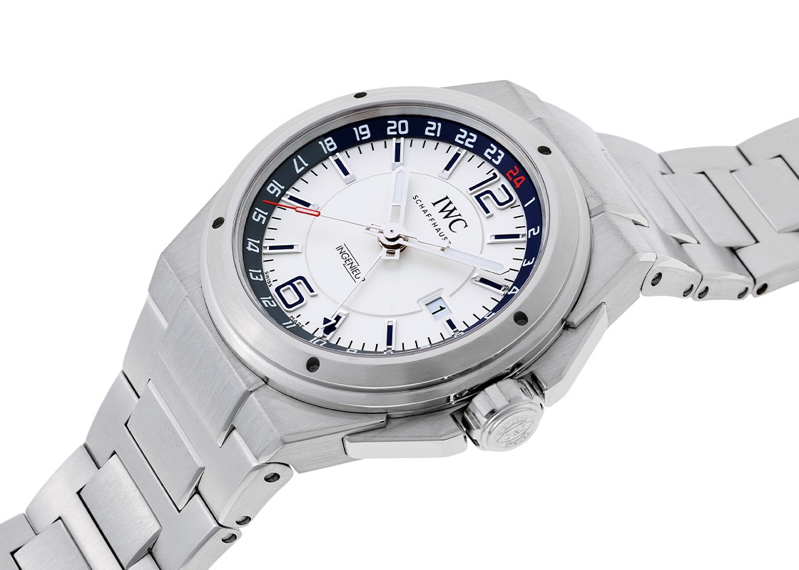 IWC - インヂュニア デュアルタイム | INTERNATIONAL WATCH COMPANY | IW324404| SS 白文字盤 自動巻き ブレスレット | 中古