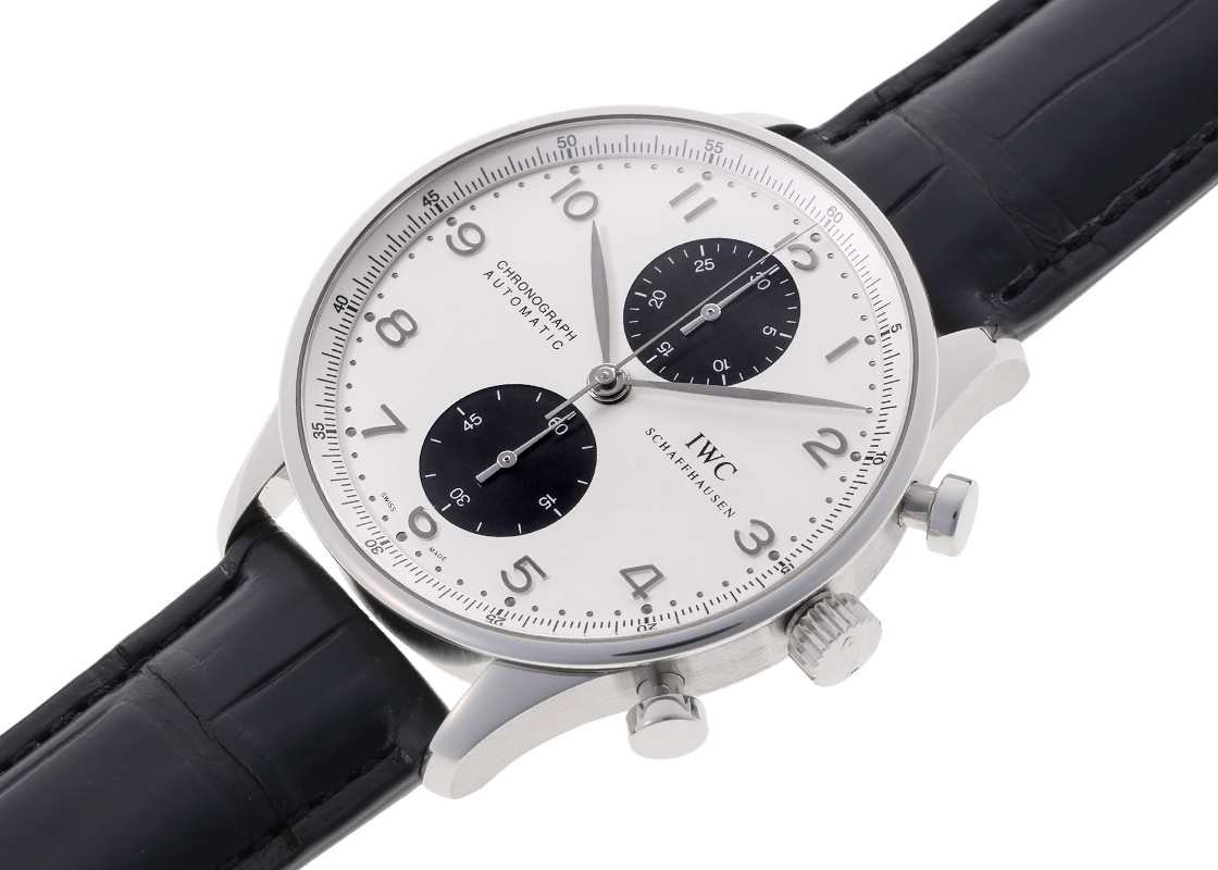 IWC - ポルトギーゼ クロノグラフ | INTERNATIONAL WATCH COMPANY | IW371411 | SS 白/黒文字盤 自動巻き レザー | 中古