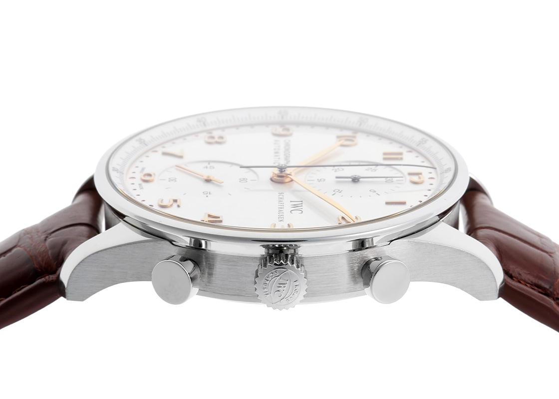 IWC - ポルトギーゼ クロノグラフ | INTERNATIONAL WATCH COMPANY | IW371445 | SS シルバー文字盤 自動巻き レザー | 中古