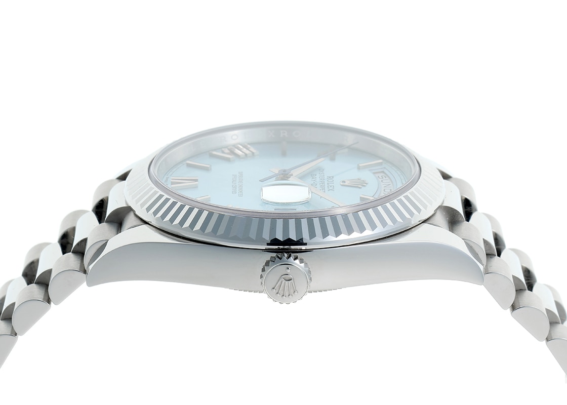 ロレックス - オイスター パーペチュアル デイデイト 40 | ROLEX | 228236 | PT アイスブルー文字盤 自動巻き ブレスレット | 未使用品
