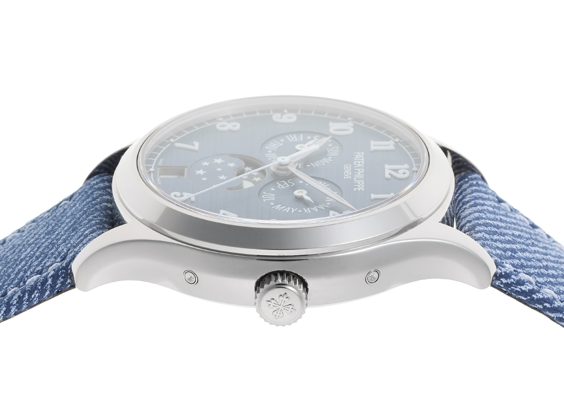 パテックフィリップ - アニュアルカレンダー ムーンフェイズ | PATEK PHILIPPE | 4946G-001 | WG ブルーグレー文字盤 自動巻き レザー