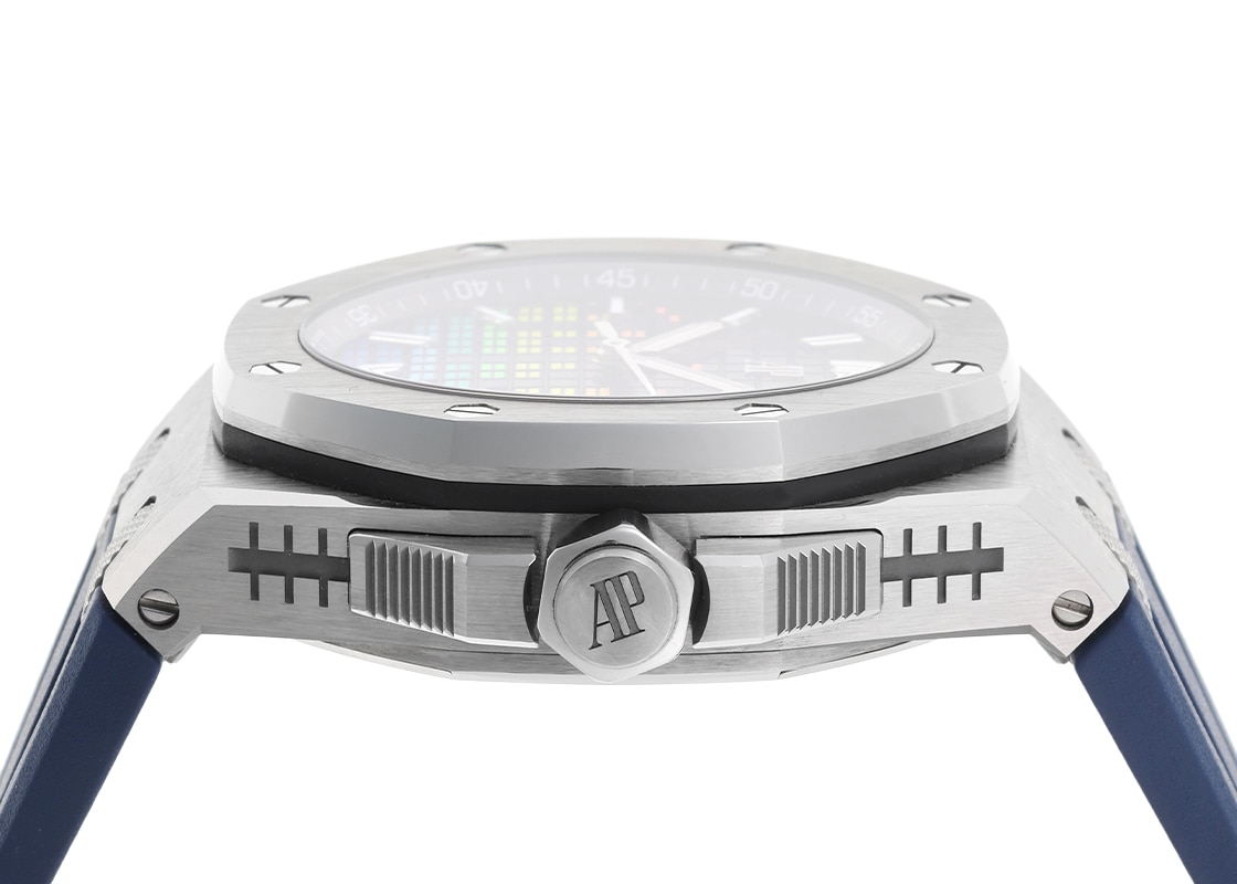 オーデマピゲ - ロイヤルオーク オフショア ミュージック エディション 500本限定 | AUDEMARS PIGUET | 15600TI.OO.A343CA.01 | TI ブルー文字盤 自動巻き ラバー | 中古