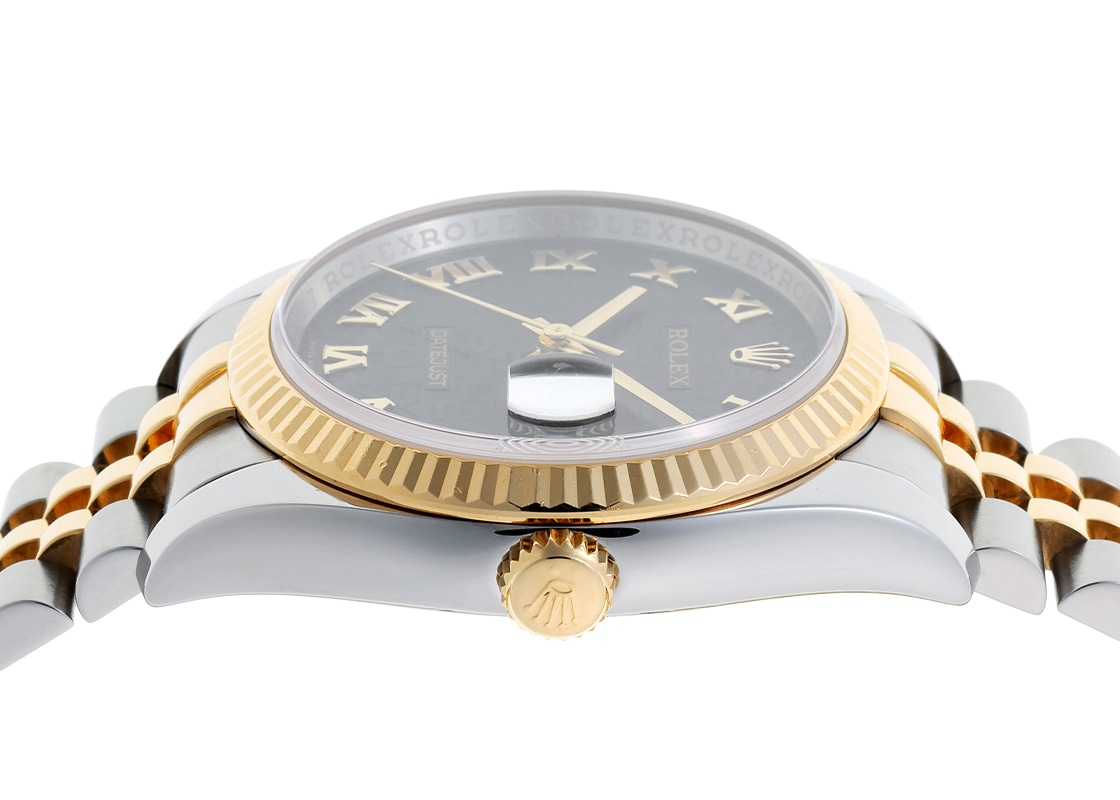 ロレックス - オイスター パーペチュアル デイトジャスト | ROLEX | 116233 | YG&SS ブラックコンピューター文字盤 自動巻き ブレスレット | 中古