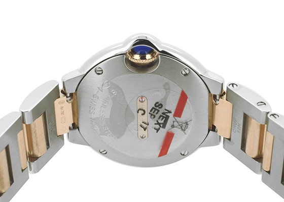 カルティエ - レディース バロンブルー | CARTIER | W3BB0025 | SM ベゼルダイヤモンド PG&SS シルバー文字盤 クォーツ ブレスレット |