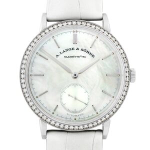 A.ランゲ＆ゾーネ - レディース サクソニア ベゼルダイヤ | A.LANGE&SOHNE | 840.029(LS3803XS) | WG 白シェル文字盤 自動巻き レザー | 中古 |