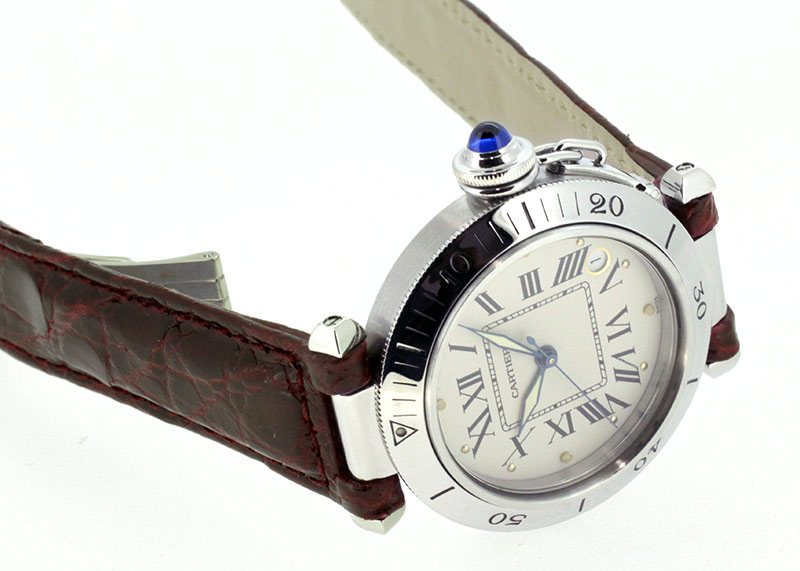 カルティエ - パシャダイバー | CARTIER | 35mm SS アイボリー文字盤 自動巻き レザー | 中古 |