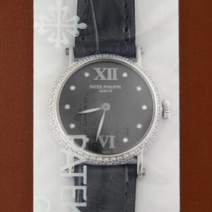 パテックフィリップ - カラトラバ ベゼルダイヤ | PATEK PHILIPPE | 4861G-001 | WG グレー文字盤 手巻き レザー | 2000年製 | レストア | 中古 |