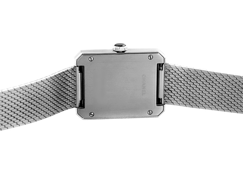 シャネル - ボーイフレンド ツイード ベゼルダイヤ | CHANEL | H4877 | SS 黒文字盤 クォーツ ブレスレット | 中古 |