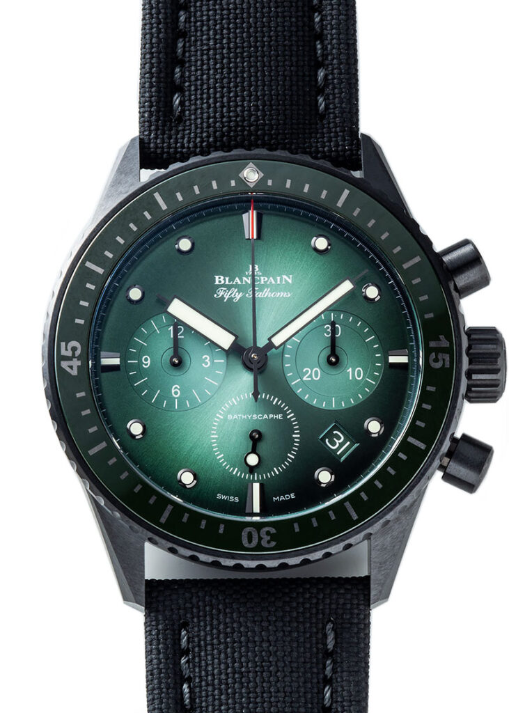 ブランパン - フィフティ ファゾムス バチスカーフ フライバック クロノグラフ | BLANCPAIN | 15200-0153-B52A | CE グリーン文字盤 自動巻き ナイロン | 委託品 | 中古 |