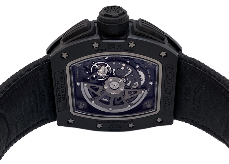 リシャールミル - フェリペマッサ ブラックファントム | Richard Mille | RM011 CA-TZP TZPセラミック/カーボンTPT スケルトン文字盤 自動巻き ラバー | 50本限定 | 委託品 | 中古 |