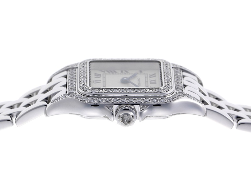 カルティエ - パンテール SM ベゼルダイヤ | CARTIER | WF3118F3 | WG シルバー文字盤 クォーツ ブレスレット | 中古
