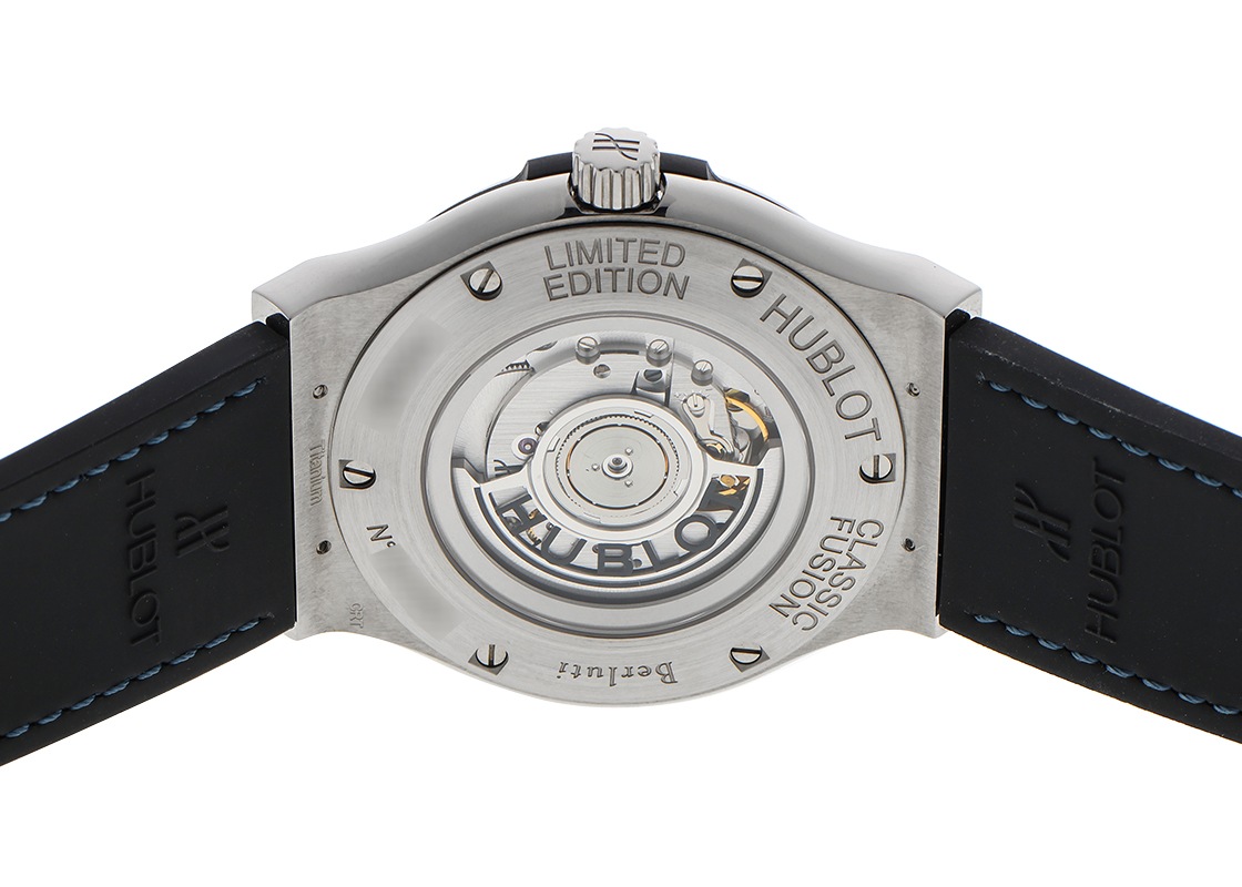 ウブロ - クラシックフュージョン ベルルッティ スクリット オーシャンブルー | HUBLOT | 511.NX.050B.VR.BER16 | TI ブルー文字盤 自動巻き レザー | 中古