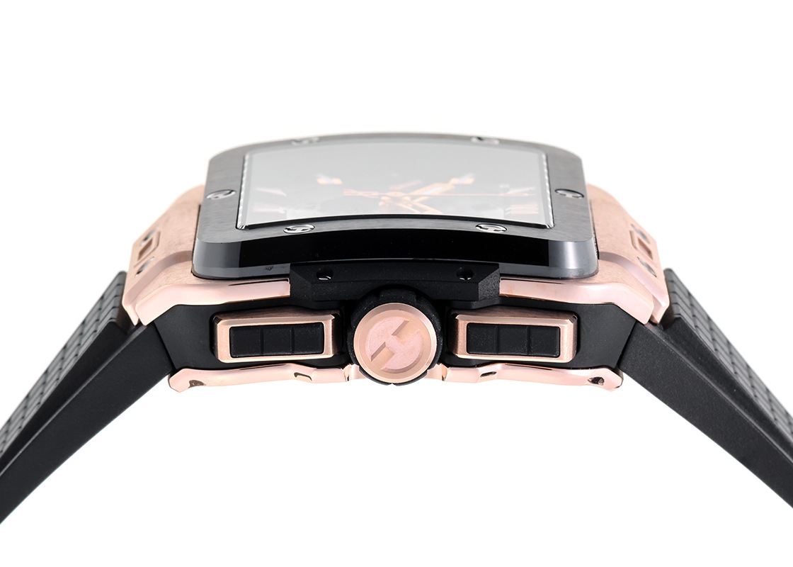 ウブロ - スクエアバン ウニコ セラミックベゼル | HUBLOT | 821.OM.0180.RX | KG スケルトン文字盤 自動巻き ラバー | 中古