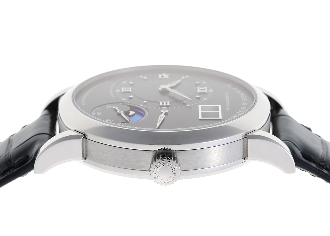 A.ランゲ&ゾーネ - ランゲ1 ムーンフェイズ | A.LANGE & SOHNE | 192.029(LSLS1923AG) | WG 黒文字盤 手巻き レザー | 中古