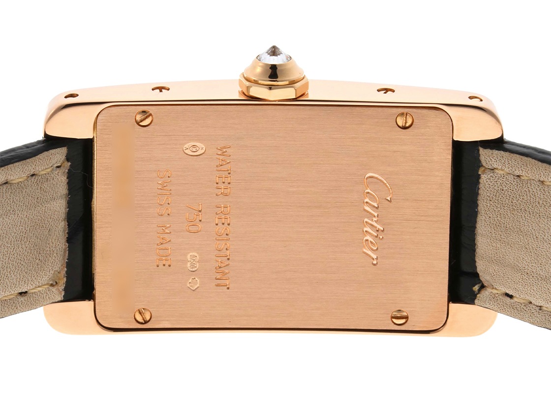 カルティエ - タンクアメリカン SM ベゼルダイヤ | CARTIER | WB707931 | PG シルバー文字盤 クォーツ レザー | 中古