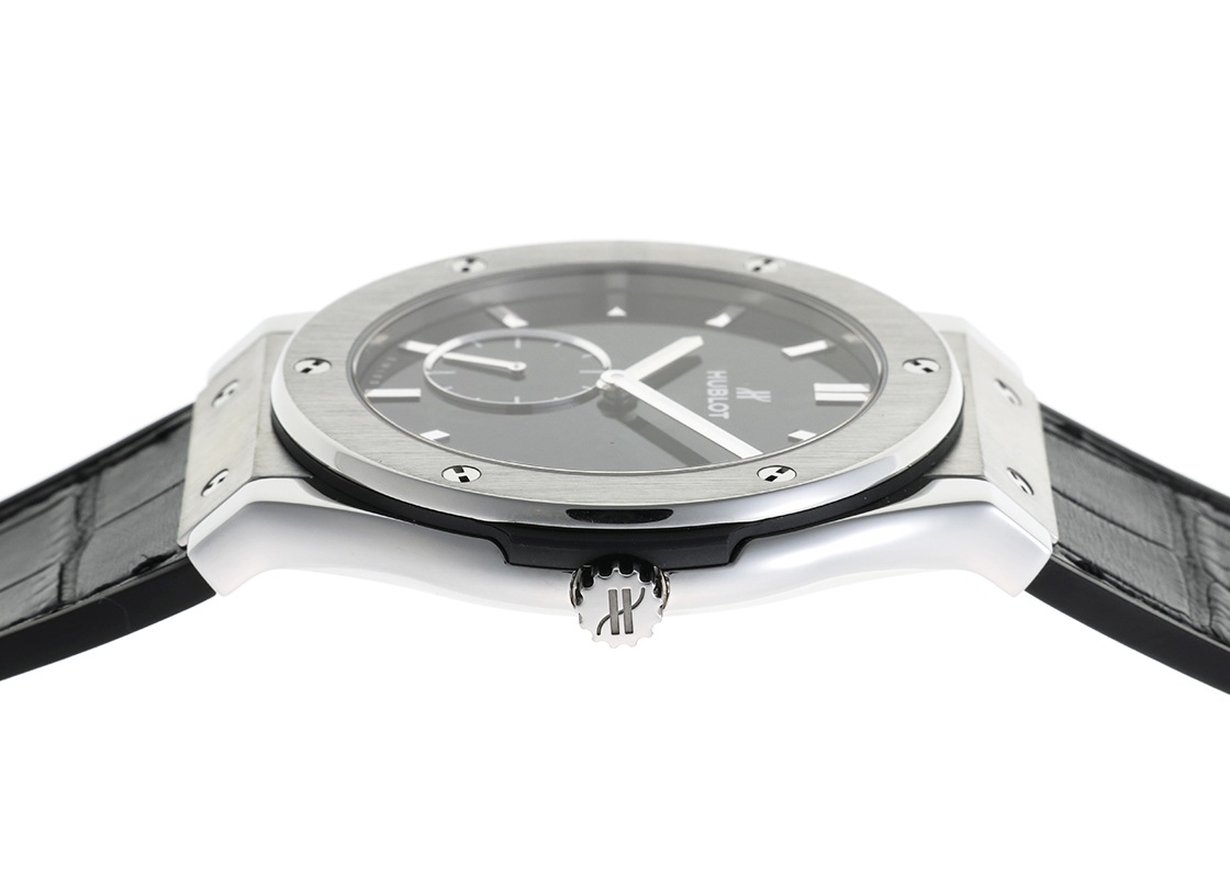 ウブロ - クラシックフュージョン ウルトラスリム | HUBLOT | 515.NX.1270.LR | TI 黒文字盤 手巻き ラバーアリゲーター | 中古