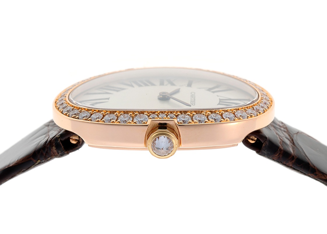 カルティエ - ベニュワール SM ベゼルダイヤ | CARTIER | WB520004 | PG シルバー文字盤 クォーツ レザー | 中古