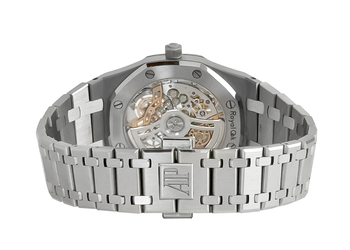 オーデマピゲ - ロイヤルオーク ジャンボ エクストラシン オープンワーク 50周年記念 | AUDEMARS PIGUET | 16204ST.OO.1240ST.01 | SS スケルトン文字盤 自動巻き ブレスレット| 委託品 | 中古