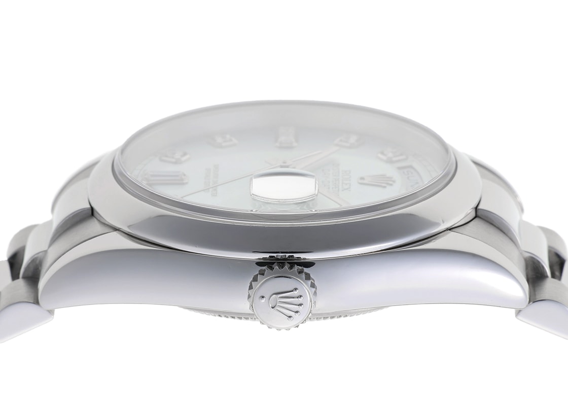 ロレックス - オイスター パーペチュアル デイデイト | ROLEX | 118206A | PT アイスブルー文字盤 自動巻き ブレスレット | 中古