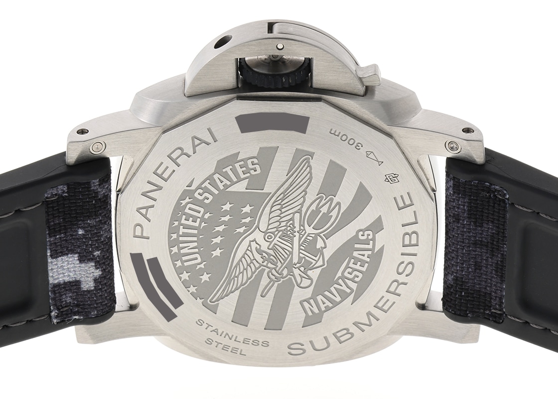 オフィチーネパネライ - サブマーシブル GMT ネイビーシールズ | OFFICINE PANERAI | PAM01323 | SS グレー文字盤 自動巻き ラバー | 中古
