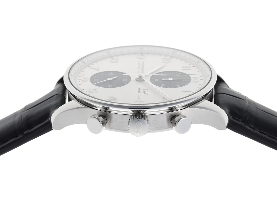 IWC - ポルトギーゼ クロノグラフ | INTERNATIONAL WATCH COMPANY | IW371411 | SS 白/黒文字盤 自動巻き レザー | 中古