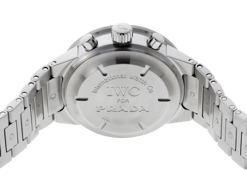 IWC for PRADA - GSTクロノグラフ | INTERNATIONAL WATCH COMPANY | IW370801 | SS シルバー/黒文字盤 自動巻き ブレスレット | 中古