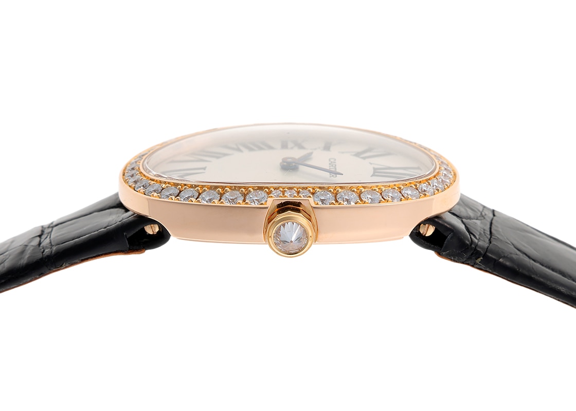カルティエ - ベニュワール SM ベゼルダイヤ | CARTIER | WB520004 | PG シルバー文字盤 クォーツ レザー | 中古