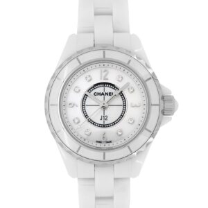 シャネル - レディース J12 | CHANEL | H2570 | 29mm 白セラミック 白シェル文字盤/8Pダイヤモンド クォーツ ブレスレット