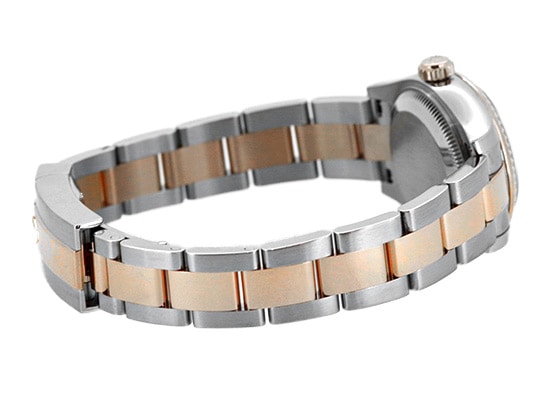 ロレックス - レディース オイスター パーペチュアル デイトジャスト 6時ダイヤモンド | ROLEX | 28179171 | PG&SS ブラウン文字盤 自動巻き ブレスレット | 中古 |