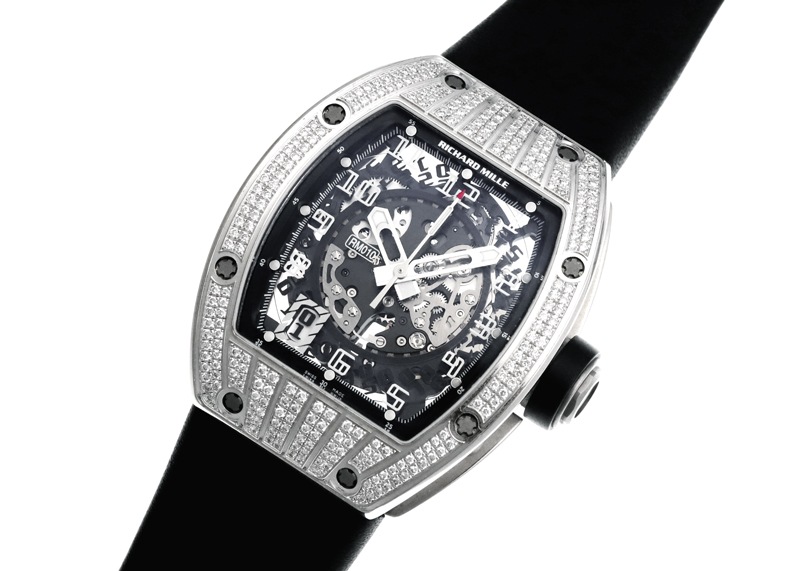 リシャールミル - ダイヤモンドベゼル | RICHARD MILLE | RM010 | WG スケルトン 自動巻き レザー | 委託品 | 中古 |