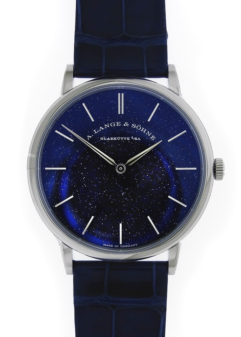 A.ランゲ&ゾーネ - サクソニア フラッハ | A.LANGE&SOHNE | 205.086 | (LS2053AX) | WG ブルー文字盤 手巻き レザー