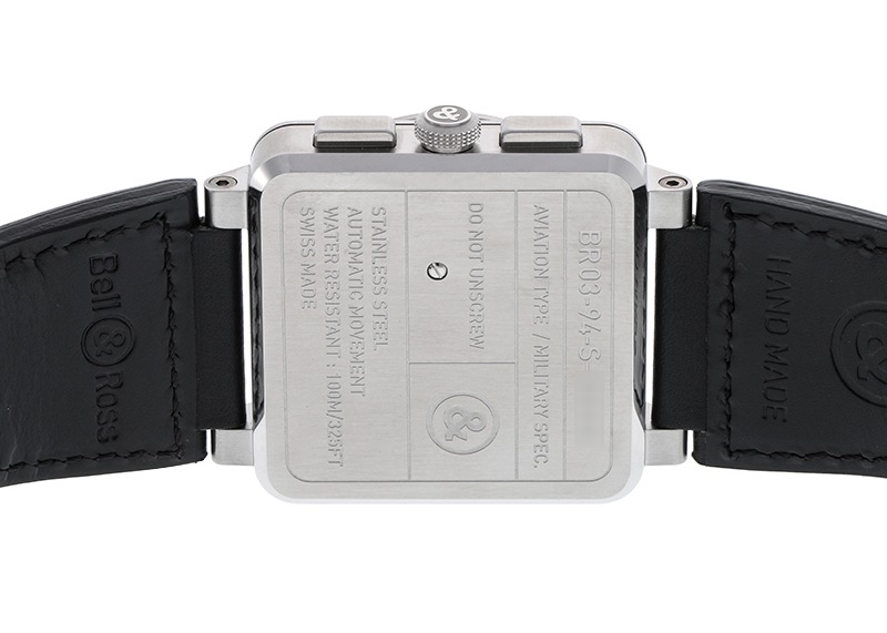 ベル&ロス - BR03 クロノグラフ | BELL & ROSS | BR0394-BL-SI/SCA | SS 黒文字盤 自動巻き レザー | 未使用品