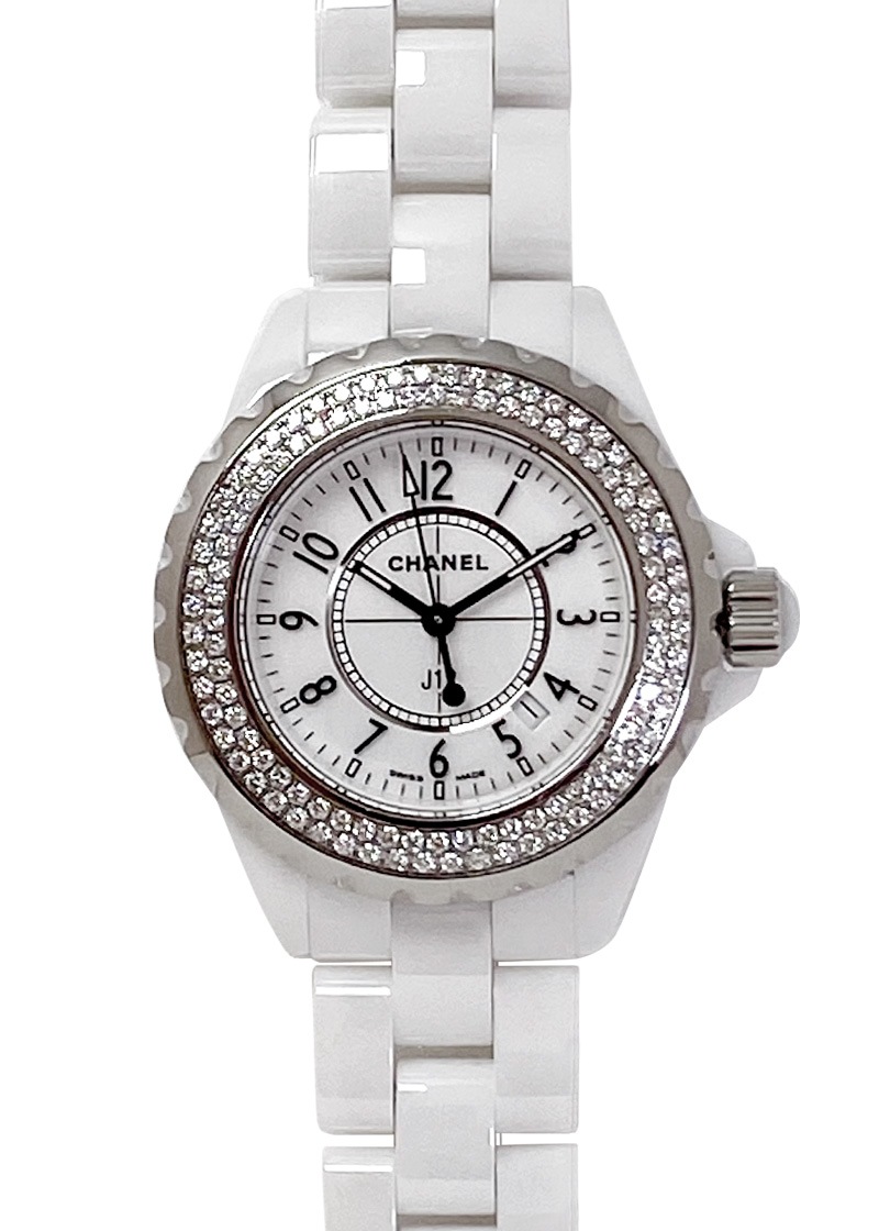 シャネル - J12 ベゼルダイヤ | CHANEL | H0967 | CE 白文字盤 クォーツ ブレスレット | 中古