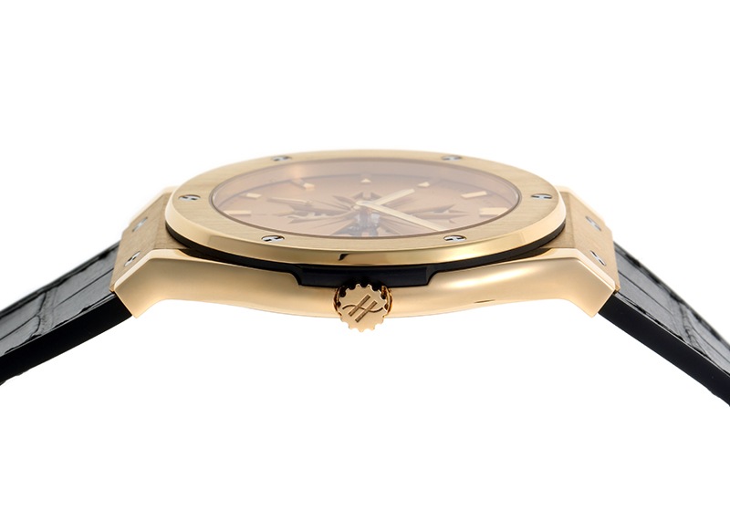ウブロ - クラシックフュージョン ショーンカーター 世界100本限定 | HUBLOT | 515.VX.4001.LR.SHC13 | YG シャンパン文字盤 手巻き レザー | 中古