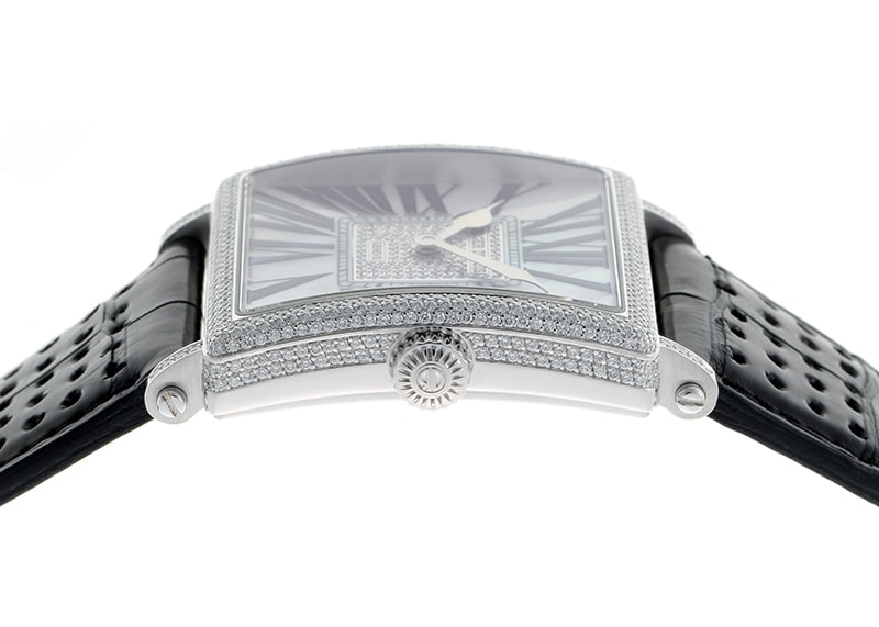 ロジェデュブイ - ゴールデンスクエア ダイヤモンドベゼルケース | ROGER DUBUIS | G40.14.0‐FD DN1.7A | WG ホワイトシェル/ダイヤモンド入文字盤 自動巻き レザー | 中古