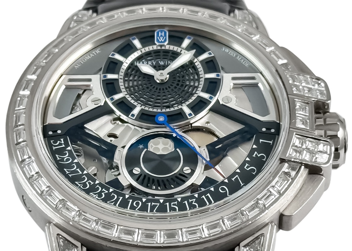 ハリーウィンストン - オーシャン ムーンフェイズ オートマティック 20本限定 | HARRY WINSTON | OCEAMP42WW001 | WG スケルトン文字盤 自動巻き レザー | 委託品 | 中古