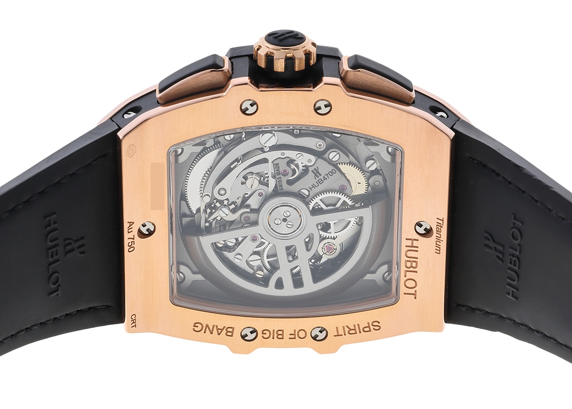 ウブロ - スピリット オブ ビッグバン セラミックベゼル | HUBLOT | 641.OM.0183.LR | RG スケルトン文字盤 自動巻き ラバーアリゲーター | 中古