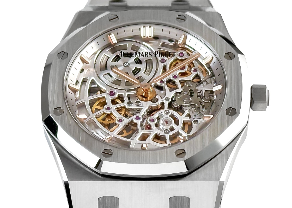 オーデマピゲ - ロイヤルオーク ジャンボ エクストラシン オープンワーク 50周年記念 | AUDEMARS PIGUET | 16204ST.OO.1240ST.01 | SS スケルトン文字盤 自動巻き ブレスレット| 委託品 | 中古