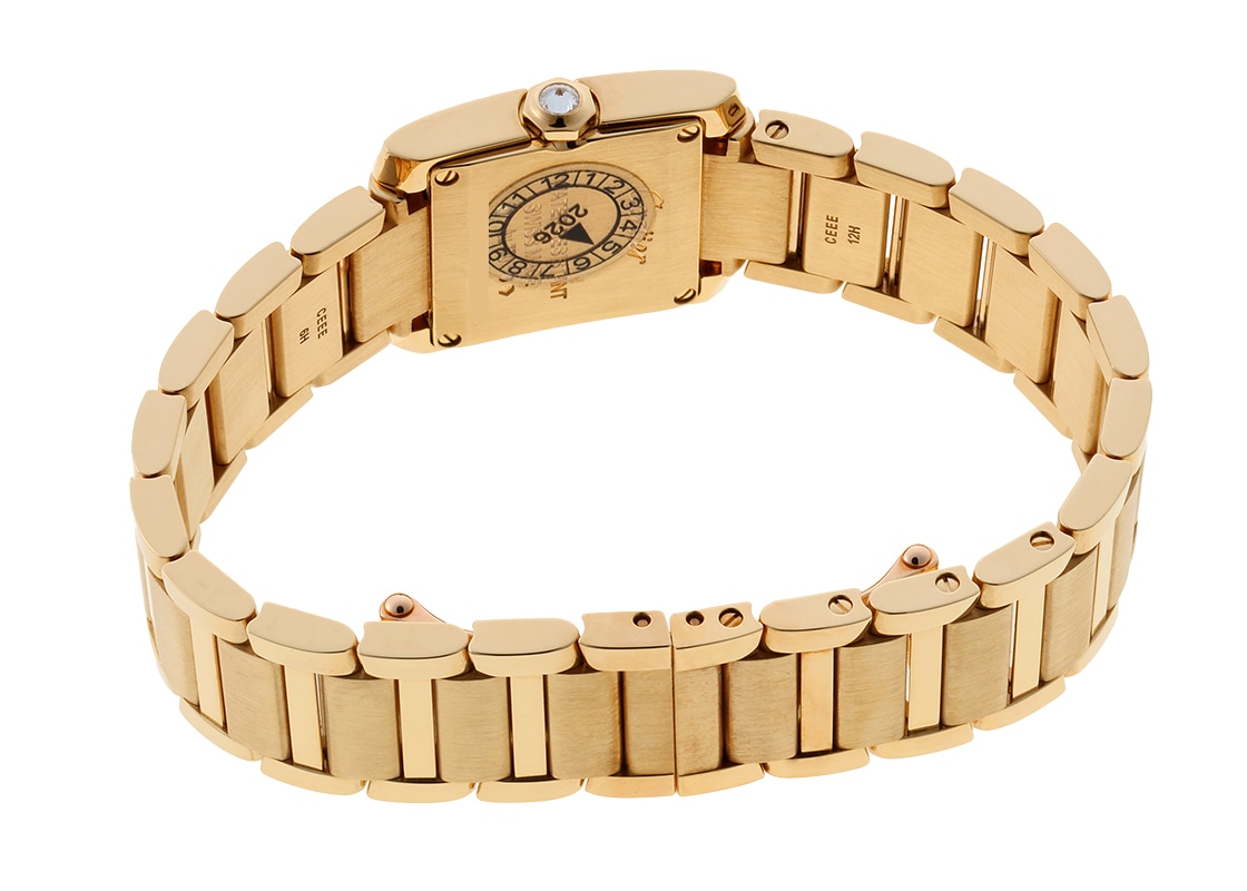 カルティエ - タンク フランセーズ SM ベゼルダイヤ | CARTIER | WJTA0039 | YG シルバー文字盤 クォーツ ブレスレット