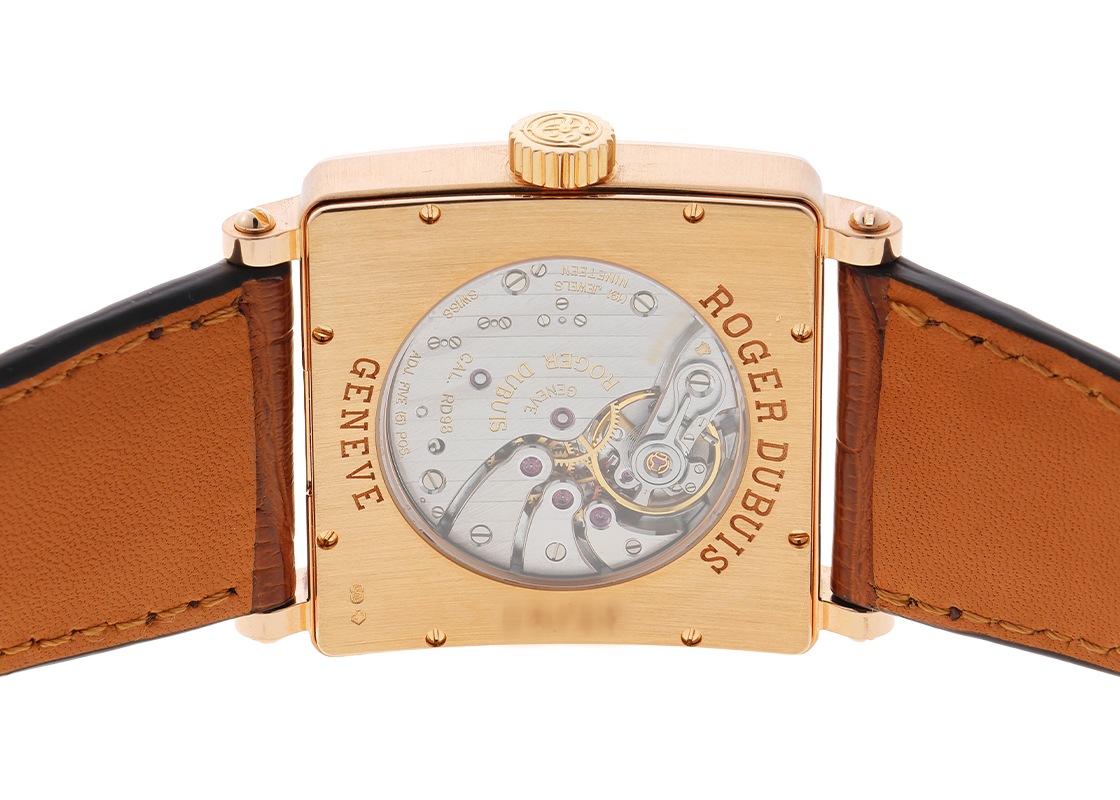 ロジェデュブイ - ゴールデンスクエア ベゼルダイヤ | ROGER DUBUIS | G34 98 5-SD | RG ホワイトシェル文字盤 手巻き レザー | 中古
