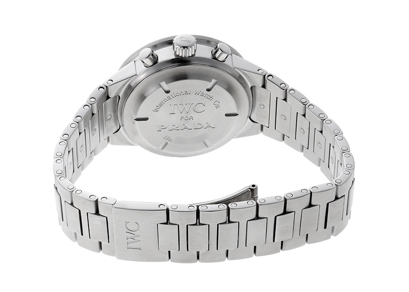 IWC for PRADA - GSTクロノグラフ | INTERNATIONAL WATCH COMPANY | IW370801 | SS シルバー/黒文字盤 自動巻き ブレスレット | 中古